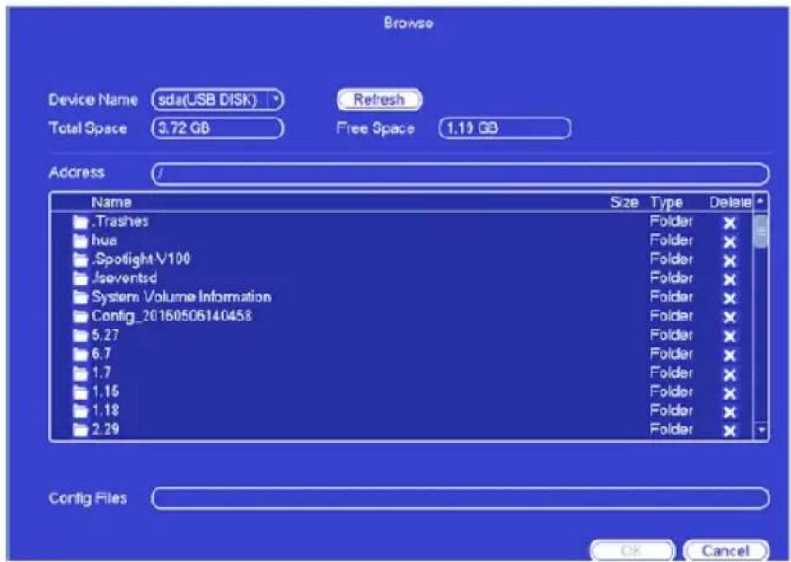 Browse Device Name sda(USB DISK) Refresh Total Space 3.72 GB Free Space 1.19 GB Address / Name Size Type Delete .Trashes Folder ✗ hus Folder ✗ .Spotlight-V100 Folder ✗ Isoventsd Folder ✗ System Volume Information Folder ✗ Config_20150506140458 Folder ✗ 5.27 Folder ✗ 6.7 Folder ✗ 1.7 Folder ✗ 1.15 Fo…