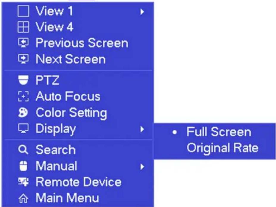 View 1 View 4 Previous Screen Next Screen PTZ Auto Focus Color Setting Display Search Manual Remote Device Main Menu Full Screen Original Rate