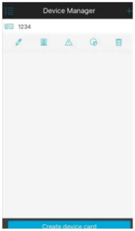 Device Manager 1234 Create device card
