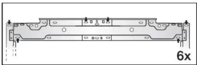 Technical diagram of a mechanical component with mounting holes and structural ribs, labeled '6x' (no text or symbols beyond label)