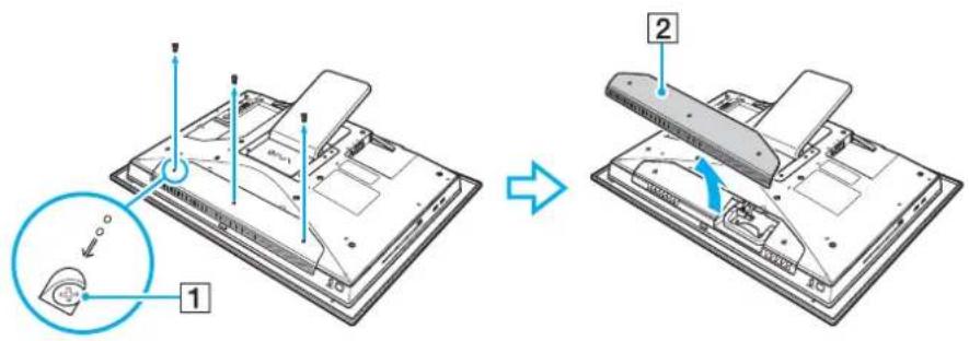 Diagram showing device assembly process with labeled parts and directional arrows indicating transformation