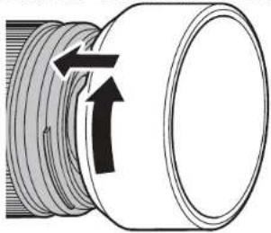 Diagram of a cylindrical pipe fitting with an arrow indicating direction (no text or symbols)