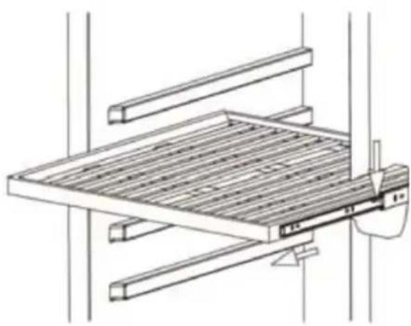 Technical line drawing of a mechanical assembly with no visible text or symbols