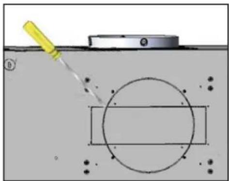 Diagram showing a dropper injecting liquid into a container with a circular object inside, no text or symbols present