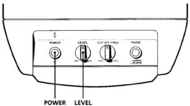POWER LEVEL CUT OFF FREQ PHASE POWER LEVEL