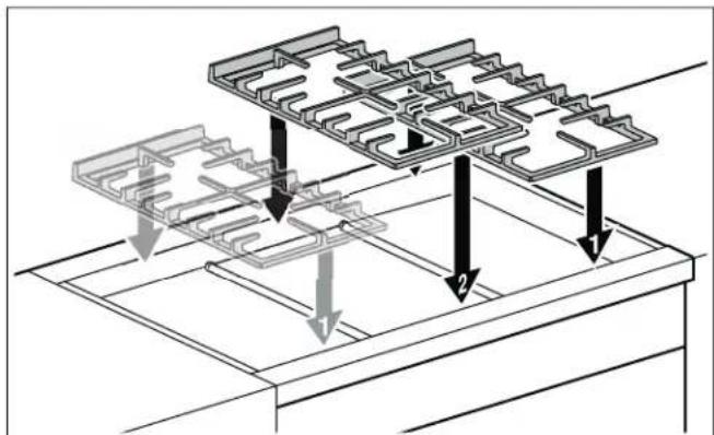 Technical diagram showing a multi-layered structure with directional arrows indicating flow or movement, labeled with numbers 1 and 2.