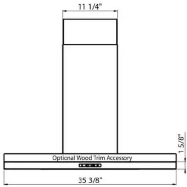 11 1/4" Optional Wood Trim Accessory 35 3/8" 1 5/8"