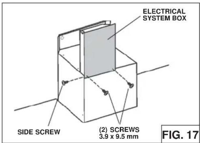 ELECTRICAL SYSTEM BOX SIDE SCREW (2) SCREWS 3.9 x 9.5 mm FIG. 17
