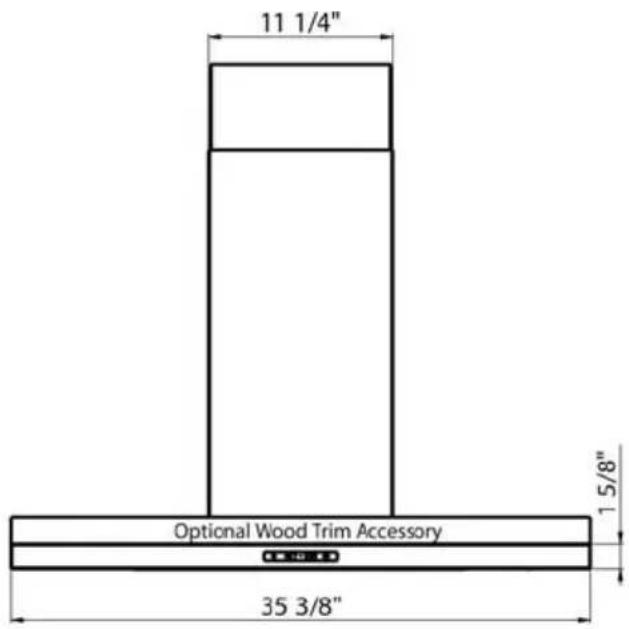 11 1/4" 15/8" Optional Wood Trim Accessory 35 3/8"