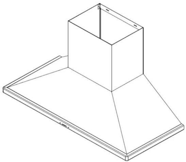 Isometric line drawing of a 3D geometric structure with a rectangular box and a flat base (no text or symbols)