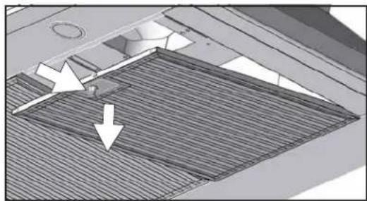 Technical diagram showing a mechanical component with arrows indicating direction, no visible text or symbols