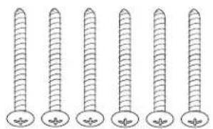 Six identical screw illustrations arranged vertically (no text or symbols)