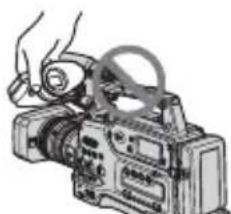 Illustration of a hand holding a camera with lens and scroll (no text or symbols)