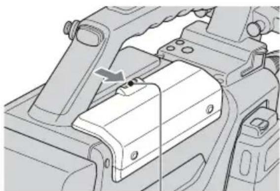 Mechanical assembly diagram showing a bracket with a highlighted component and directional arrow (no text or symbols)
