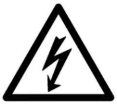 Warning symbol of a lightning bolt inside a triangle (no text or numbers)