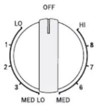 OFF LO HI 1 8 2 7 3 6 MED LO MED