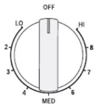OFF LO HI 2 8 3 7 4 MED 6