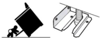 Two technical diagrams showing a mechanical assembly: one with a tool and the other with a threaded component (no text or symbols present)