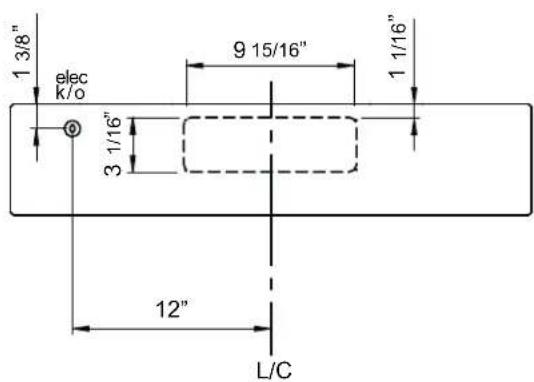 1 3/8" elec k/o 9 15/16" 1 1/16" 3 1/16" 12" L/C