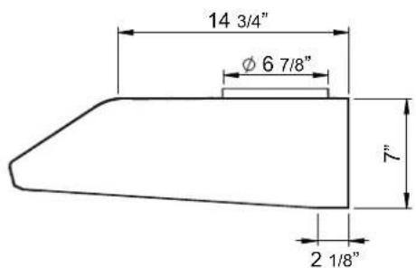 14 3/4" Ø 6 7/8" 7" 2 1/8"
