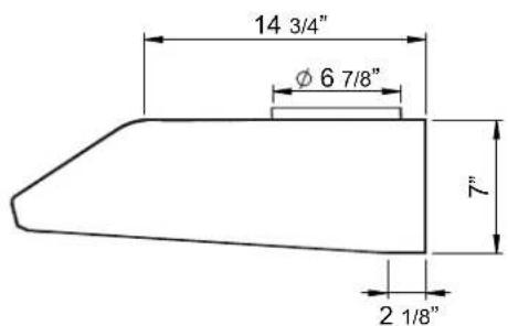14 3/4" Ø 6 7/8" 7" 2 1/8"