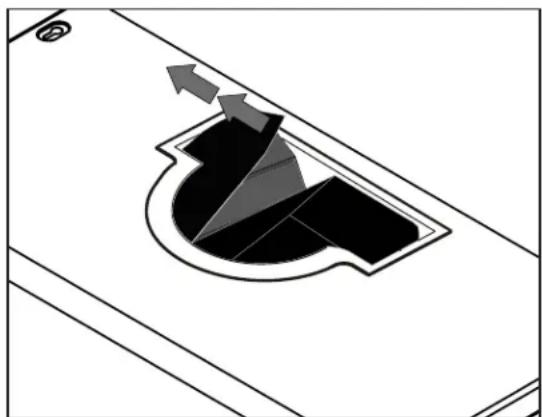 Diagram of a mechanical component with arrows indicating direction (no text or symbols)