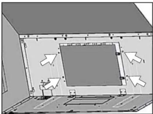 Interior view of a room with furniture and directional arrows indicating movement or force (no text or symbols)
