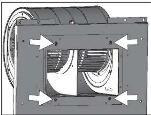 Technical diagram of a mechanical component with directional arrows indicating assembly or movement (no text or symbols present)