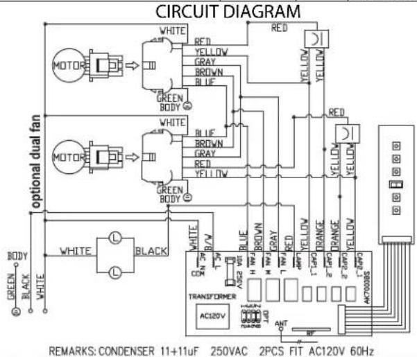 CIRCUIT DIAGRAM OPTIONAL DUAL FAN BODY GREEN BLACK WHITE WHITE BLACK WHITE RED YELLOW GRAY BROWN BLUE GREEN BODY WHITE WHITE RED YELLOW GRAY BROWN BLUE GREEN BODY WHITE WHITE CON CON TRANSFORMER AC120V BLUE FAM FAM FAM FAM FAM FAM FAM FAM FAM FAM FAM FAM FAM FAM FAM FAM FAM FAM FAM FAM FAM FAM FAM F…