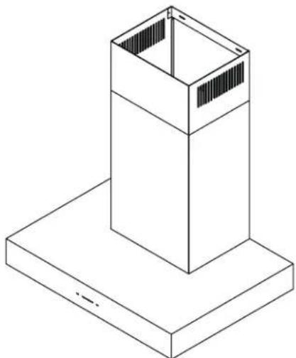 Isometric line drawing of a mechanical component with a rectangular base and vertical opening (no text or symbols)