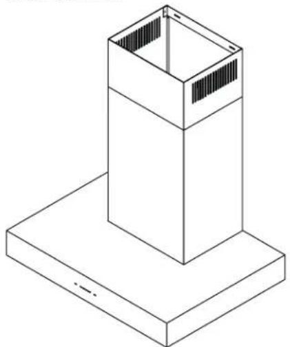 Isometric line drawing of a mechanical component with a rectangular base and vertical opening (no text or symbols)