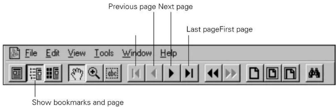 Previous page Next page Last pageFirst page File Edit View Tools Window Help Show bookmarks and page