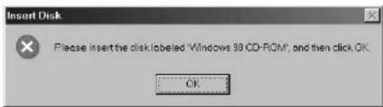 Insert Disk Please insert the disk labeled 'Windows 38 CD-ROM', and then click OK. OK