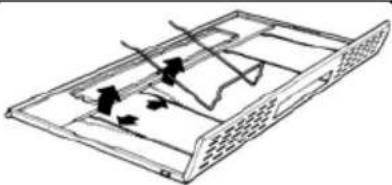Technical line drawing of a mechanical component with internal channels and mounting holes (no text or symbols)