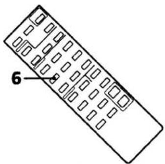 Line drawing of a remote control with labeled button (no text or symbols beyond the number 6)