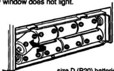window does not light. size D (R20) batteries
