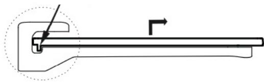 Pure mechanical diagram showing a lever mechanism with no text or symbols