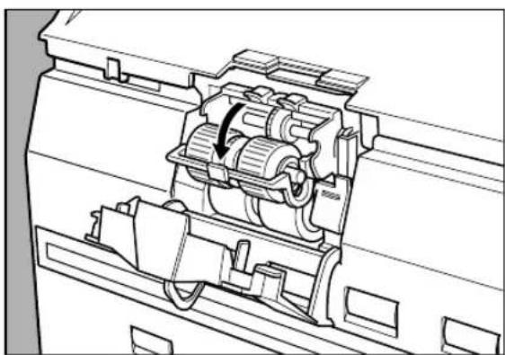 Technical line drawing of a mechanical assembly with gears and housing (no text or symbols)