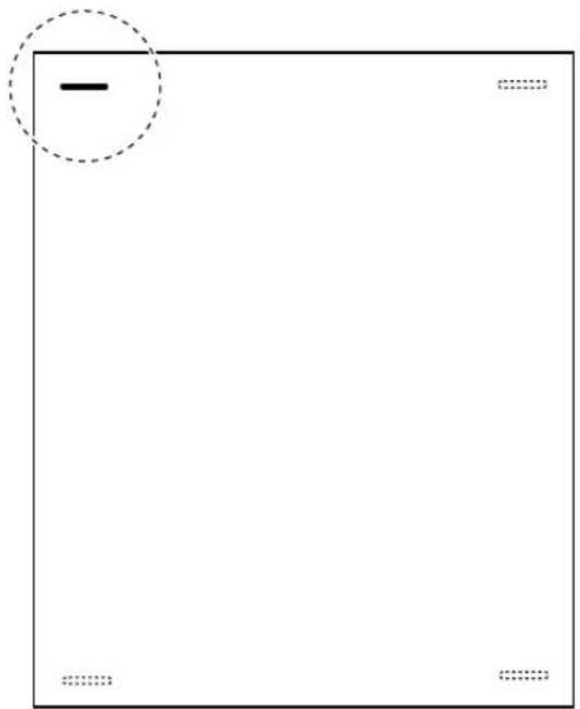 Blank white rectangle with a dashed circle containing a horizontal line and corner markers (no text or symbols)