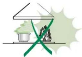 Illustration of a greenhouse with a pot and smokestack emitting vapor, crossed by a green diagonal line (no text or symbols)