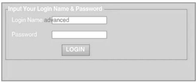 Input Your Login Name & Password Login Name advanced Password LOGIN