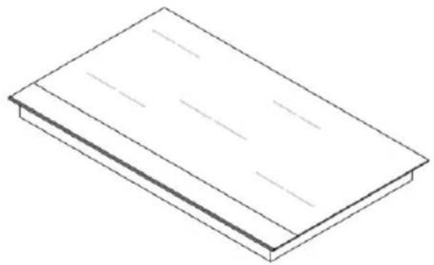 Simple line drawing of a rectangular block with horizontal lines, no text or symbols present