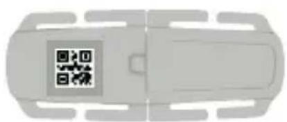 QR code displayed on a vehicle front panel, likely for digital scanning or payment interface