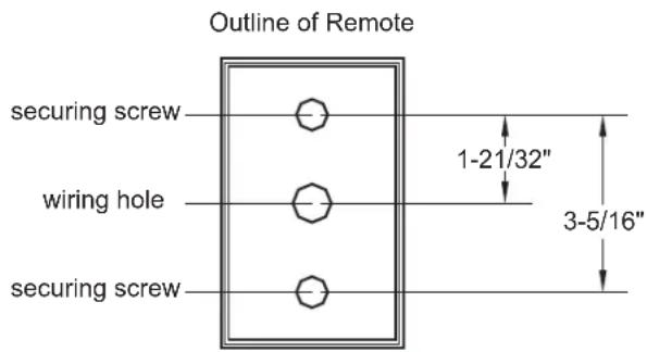 Outline of Remote securing screw wiring hole securing screw 1-21/32" 3-5/16"