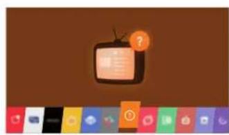 Illustration of a vintage television with a question mark and colorful app icons below (no text or symbols on the main elements)