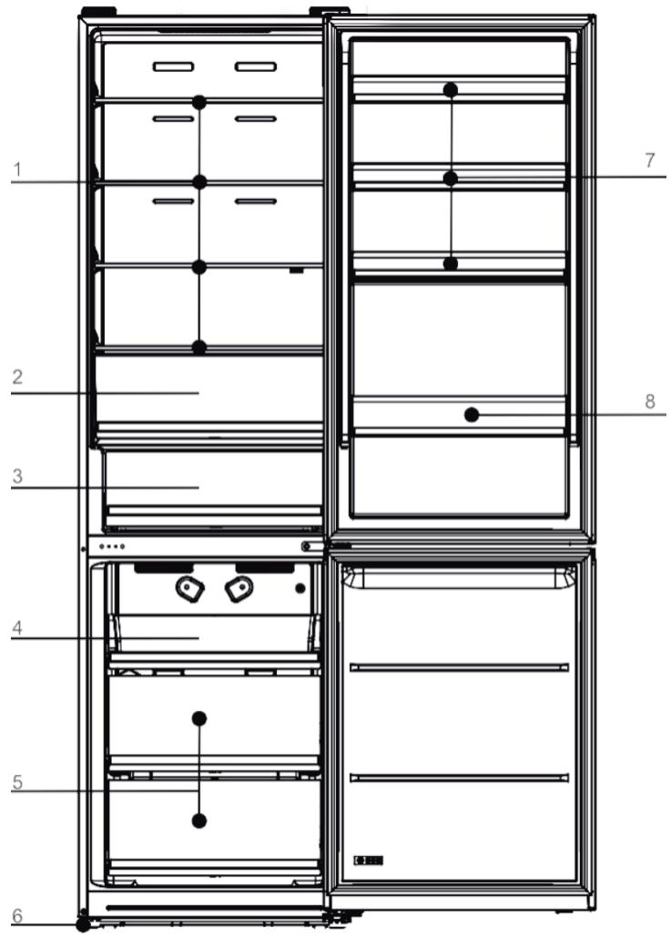 CECOTEC Bolero Coolmarket Combi 456 Glass E - ضبط درجة الحرارة وظيفة حجرة التجميد - 15