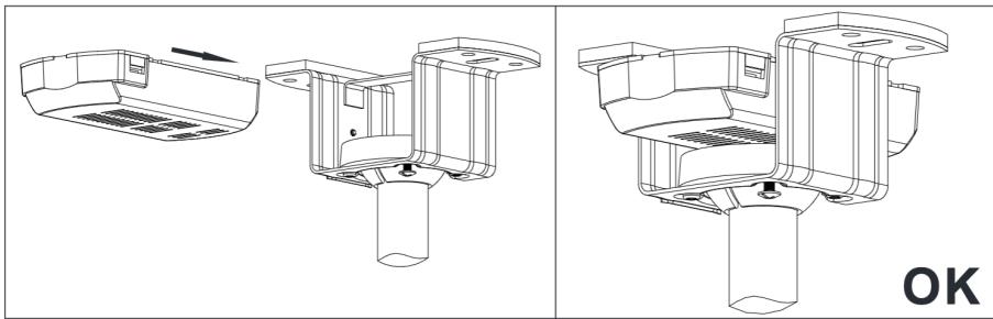 Technical line drawings of a mechanical assembly with two views (top and side), no text or symbols present.