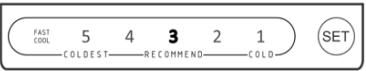 CECOTEC Bolero Coolmarket Combi Origin 231 Nf E - Réglage de la température du compartiment congélateur - 1
