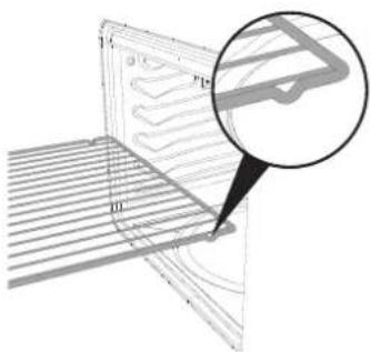 Technical diagram of a mechanical component with internal flow lines and a magnified inset showing a section detail (no text or symbols)