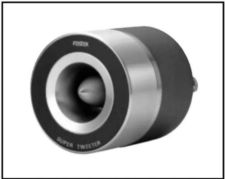 Close-up of a cylindrical mechanical component with visible branding and 'Super Tweeter' text (no other readable symbols)